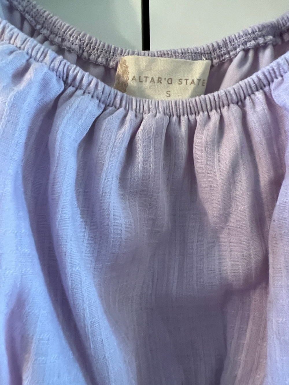 NWT S Altar'd State Lavender Puff-Sleeve Mini Dress - Picture 4 of 6